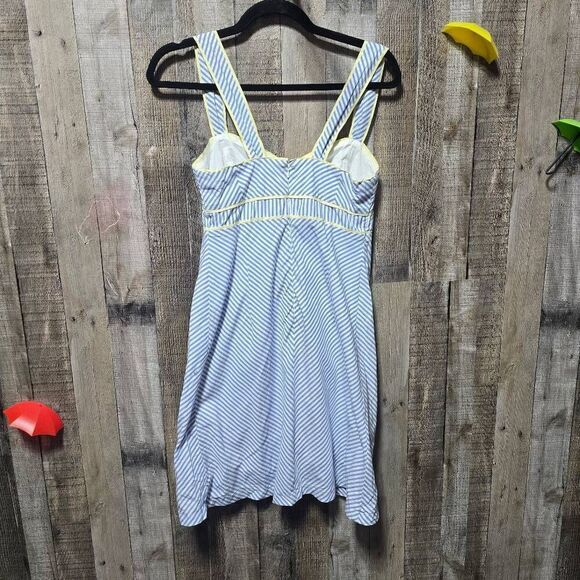 Lilly Pulitzer Vintage 90s Blue Stripe Yellow Piping Dress - Picture 3 of 4
